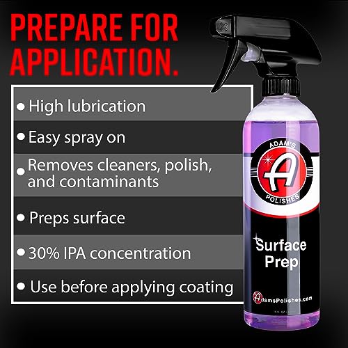 Adam's Surface Prep (16oz) - A Cleaner That Ensures Your Paint is Clean & Ready to Apply Any 9H Top Coat Ceramic Coating After Clay Bar, Car Wash & Orbital Polisher Treatment Purple