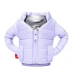 puffin - the puffy beverage jacket, insulated can cooler, lavender
