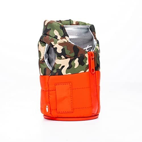 Puffin - The Puffy Beverage Vest, Insulated Can Cooler, Puffin Red/Woodsy Camo