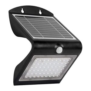 eez rv products solar motion sensor led light 4w 500lm color 4000k bright whitefor rv porch & back yard security, butterfly style ip65 waterproof (black)