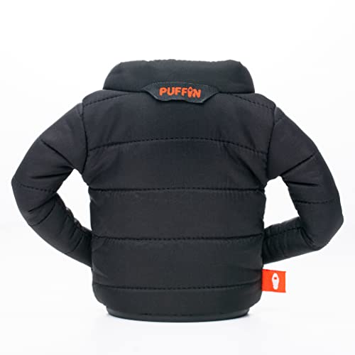 Puffin - The Puffy Jacket - Insulated 12 oz Can Cooler I Beer Bottle & Soda Can Insulator, Keep Drinks and Beverages Cold - Black