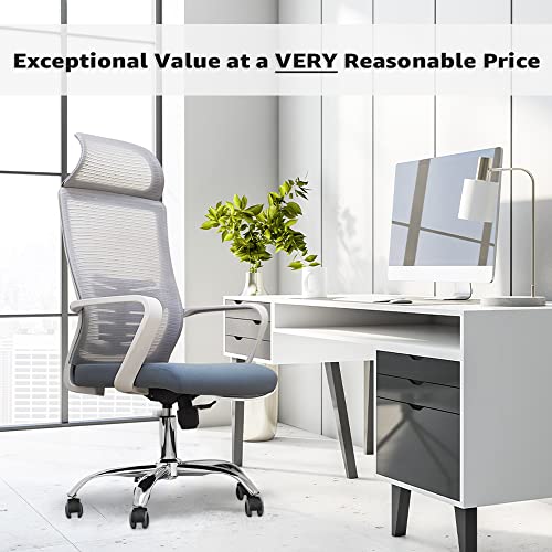 Lifetime Home Ergonomic Office Chair, High Back Desk Chair with Lumbar Support, Upgraded Wheels, Height Adjusting, Swivel Computer Task Rocking Mesh Executive Office Chair (Navy Blue)