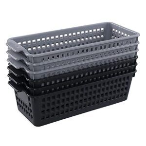 innouse slim plastic storage baskets, small desktop baskets, set of 6