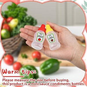 12 Pcs 25 ml Mini Condiment Bottles Mini Ketchup Bottle Reusable Condiment Bottles for Sauces Portable Plastic Sauce Container for Bento Box Syrup Salad Honey (Orange, Yellow, Tomato and Honey Style)