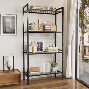 NMITUO 4-Tier Storage Shelves, Metal Shelving Unit Heavy Duty, Garage Storage Utility Rack, Tool Organizer Multipurpose Shelf for Warehouse, Basement&Living Room