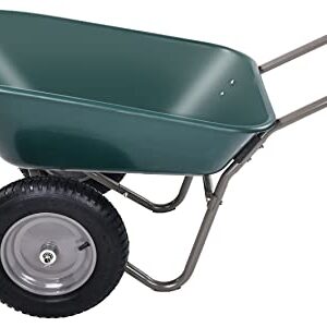 BalanceFrom Dual-Wheel Home Garden Yard Utility Wheelbarrow Cart with Built-in Stand