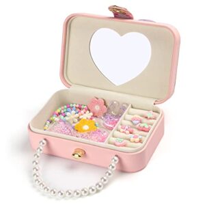 KAMIER Kids Jewelry Box for Girls,Pink Heart