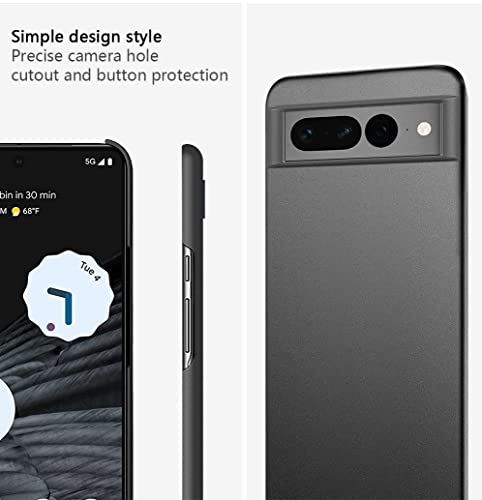 Bastmei Google Pixel 7 Pro 5G Case (2022) - Ultra-Light, Slim Camera Protection Hard PC Cover - Gravel Black