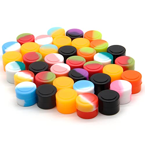 suiwotin 150pcs 2ML Silica Gel Containers, Non-Stick Wax Containers, Multi Use Storage Jars for Wax, Oil Concentrate (Assorted Colors)