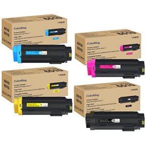 colorking compatible 6510 toner cartridge replacement for xerox phaser 6510 workcentre 6515 to use with 6515/dni 6515/dn 6510/dn printer high yield (4-pack, 1 black 1 cyan 1 magenta 1 yellow)