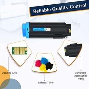 Colorking Compatible 6510 Toner Cartridge Replacement for Xerox Phaser 6510 WorkCentre 6515 to Use with 6515/DNI 6515/DN 6510/DN Printer High Yield (4-Pack, 1 Black 1 Cyan 1 Magenta 1 Yellow)