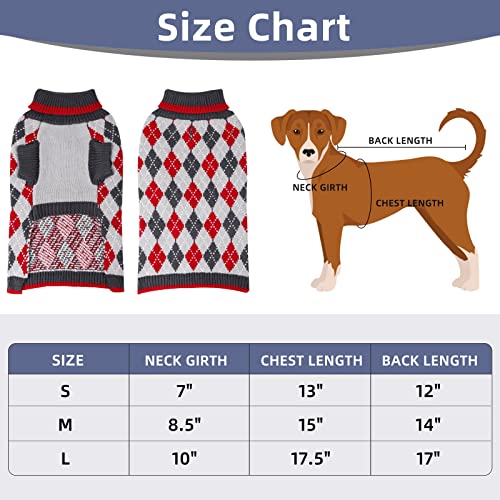 D4DREAM Dog Sweater,Large Size Winter Sweater for Pets,Classic Winter Dog Clothes,Turtleneck Dog Sweater with Leash Hole