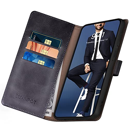 SUANPOT for Samsung Galaxy S23 +/ Plus Wallet case with RFID Blocking Credit Card Holder,Flip Book PU Leather Protective Cover Women Men for Samsung S23Plus Phone case Black