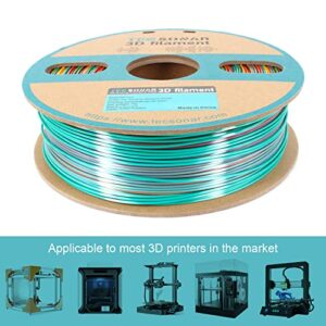 TECSONAR Silk Shiny Multicolor Rainbow PLA 3D Printer Filament 1.75mm, Dimensional Accuracy +/- 0.02mm, 1kg Spool (2.2lbs), Fit Most 3D Printer, Rainbow Macaron Series PLA