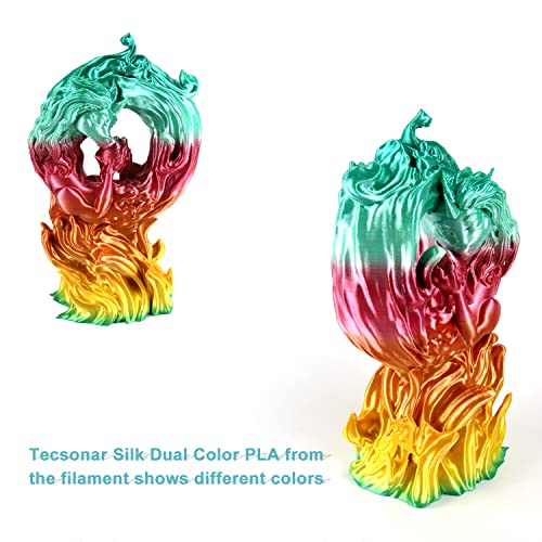 TECSONAR Silk Shiny Multicolor Rainbow PLA 3D Printer Filament 1.75mm, Dimensional Accuracy +/- 0.02mm, 1kg Spool (2.2lbs), Fit Most 3D Printer, Rainbow Macaron Series PLA