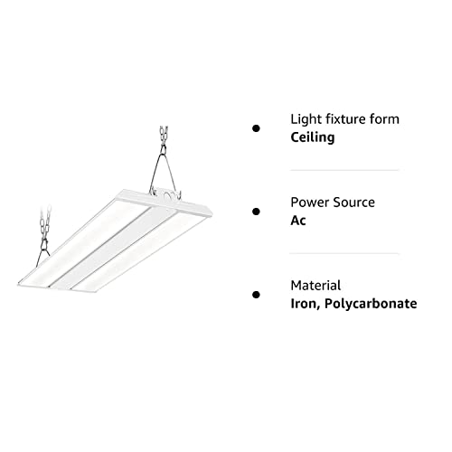 CINOTON 300W LED Linear High Bay Shop Light, 4FT 39000LM 130LM/W LED Shop Light, 5000K Daylight Garage Light, 120-277VAC, 0-10V Dim, UL&DLC Listed Linear Hanging Light for Warehouse Workshop 1 Pack