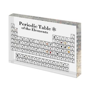 ukkroa real chemical element periodic table 83 kinds of real elements & acrylic display stand, for science lovers, students to learn chemistry chart tools, gifts and crafts decoration (5.9" x 4.5")