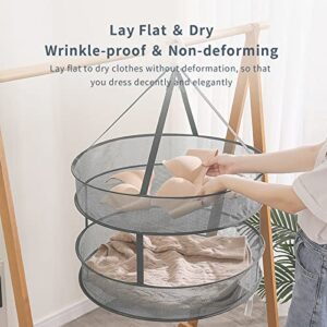 DAWNTREES Clothes Drying Basket Racks,Foldable Socks Drying Hanger Racks Prevent Sweater from Deforming,Laundry Basket for Drying Underwear, Baby Clothes, Towels, Hats, Scarves