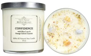 confidence natural soy candle 10 oz | natural & non toxic with crystals, herbs, & essential oils | courage, self-esteem & self-worth rituals | wiccan pagan & spirituality.