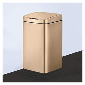 slim smart trash can simple induction trash can household trash bin with lid smart living room kitchen large capacity trash can (silver/gold) bathroom trash can (capacity : 22l, color : gold)