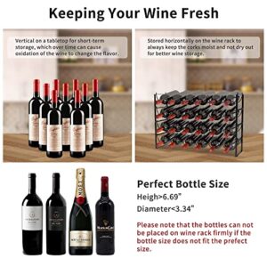 TONLEA 4 Tier Wine Rack, 3-in-1 24 Bottles Wine Storage, Wine Bottle Rack Stackable, Wine Storage Rack for Cabinet Pantry(Dark Black, Version 3.0)