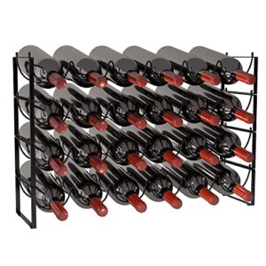 tonlea 4 tier wine rack, 3-in-1 24 bottles wine storage, wine bottle rack stackable, wine storage rack for cabinet pantry(dark black, version 3.0)