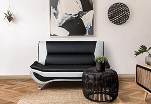 lexicon rohn living room loveseat, black/white