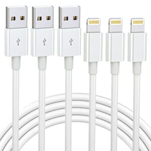 iphone charger 3ft mfi certified lightning cable fast charging cord compatible with iphone 14 13 12 11 xs xr x pro max mini 8 7 6s 6 plus 5s se ipad ipod airpods… (3 pack)