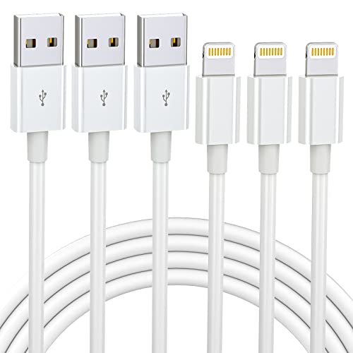 iPhone Charger 3FT MFi Certified Lightning Cable Fast Charging Cord Compatible with iPhone 14 13 12 11 XS XR X Pro Max Mini 8 7 6S 6 Plus 5S SE iPad iPod AirPods… (3 Pack)