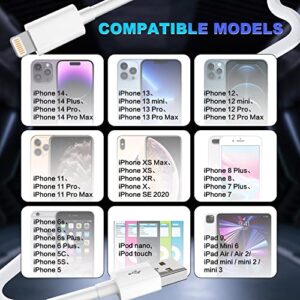 iPhone Charger 3FT MFi Certified Lightning Cable Fast Charging Cord Compatible with iPhone 14 13 12 11 XS XR X Pro Max Mini 8 7 6S 6 Plus 5S SE iPad iPod AirPods… (3 Pack)