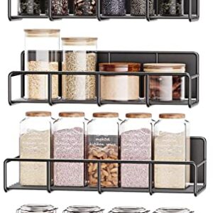 Sisfung Magnetic Spice Rack, Spice Rack Organizer for Refrigerator or Microwave Oven, Magnetic Shelf Kitchen organization (Black)