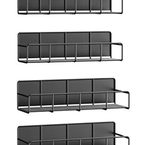 Sisfung Magnetic Spice Rack, Spice Rack Organizer for Refrigerator or Microwave Oven, Magnetic Shelf Kitchen organization (Black)