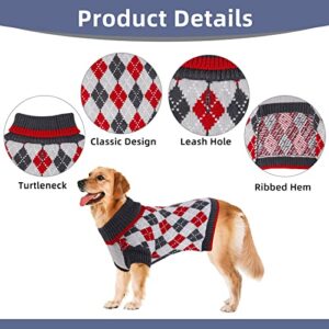 D4Dream Dog Sweaters for Small Dogs,Turtleneck Dog Sweater,Warm Dog Winter Coats for Cold Weather,Medium Size Pet Holiday Clothes for Dogs