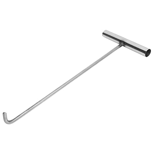 HANABASS Ing Style Pull Drain Handle for Open Steel Stainless Llift Lifter Duty Home Grate Tool Long Hook Shutter Meat Silver Manhole Pulling Storm Door Shape Hooks Lift Heavy T Cover