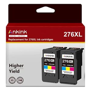ankink 276xl remanufactured ink cartridge replacement 276 color xl cl276 for canon 275 cl-276 compatible with canon pixma ts3520 ts3522 ts3500 tr4720 tr4700 printers (2 pack)