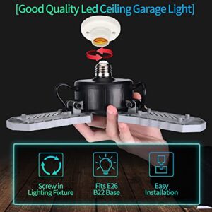 LED Garage Lights, 40W Ceiling Light with 3 Adjustable Panels, 3500LM 6500K Ultra Bright LED Light for Garage Basement Warehouse Workshop