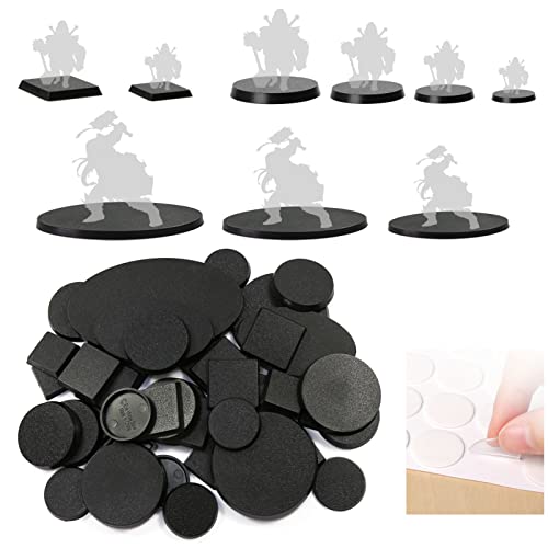 MB01T 80pcs Model Bases Square Round Oval Different Sizes Wargame Accessories 20mm 25mm 32mm 40mm 50mm 60 * 35mm 75 * 42mm 90 * 52mm(4 Shapes)