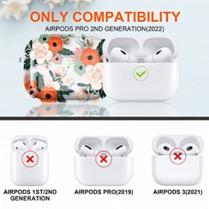 Maxjoy Case for Airpods Pro Case Cover(2nd/1st Generation), Flower AirPod Pro 2 Case for Women Men with Keychain Protective Case for AirPods Pro