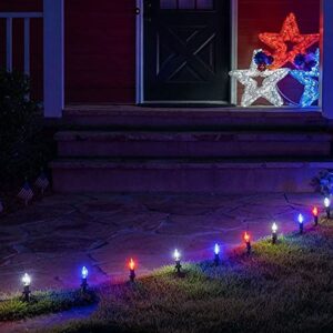 Dazzle Bright 5.5 Inch 100 Pack Christmas Light C9 Stakes + 100 LED 66 FT C9 Christmas String Lights