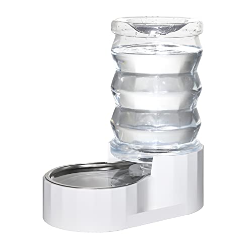 RIZZARI Automatic Pet Waterer,Gravity Stainless Steel Water Dispenser, 100% BPA-Free, Large Capacity Water Feeder for Cats and Small and Medium-Sized Dogs(6L)