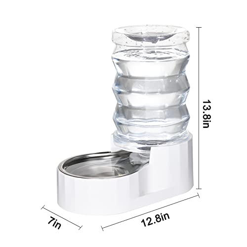 RIZZARI Automatic Pet Waterer,Gravity Stainless Steel Water Dispenser, 100% BPA-Free, Large Capacity Water Feeder for Cats and Small and Medium-Sized Dogs(6L)