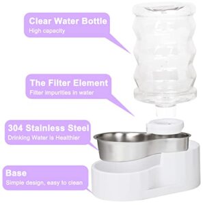 RIZZARI Automatic Pet Waterer,Gravity Stainless Steel Water Dispenser, 100% BPA-Free, Large Capacity Water Feeder for Cats and Small and Medium-Sized Dogs(6L)