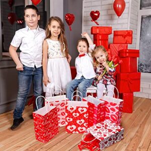 150 Pieces Valentine's Day Paper Gift Bags with Handle Valentines Goody Candy Bags Valentines Day Treat Bags for Valentines Day Party Favors Gift Wrapping Supplies