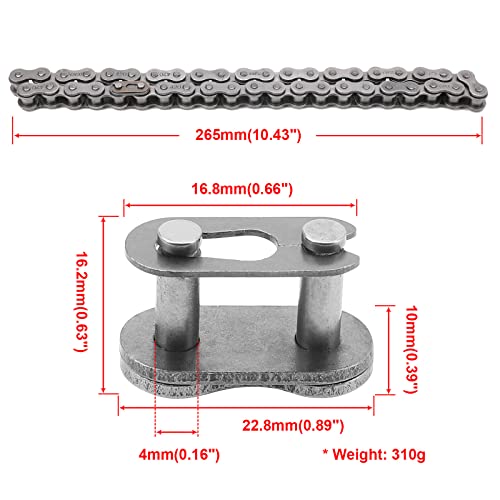 420 Chain 42 Link Motorcycle Chain Master Link Front Jackshaft Chains Coleman Mini Bike CT200U CT200U-EX BT200X Parts Baja Warrior Heat Massimo MB165 MB200 196cc Powersports Parts