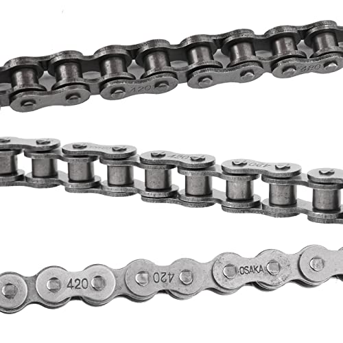 420 Chain 42 Link Motorcycle Chain Master Link Front Jackshaft Chains Coleman Mini Bike CT200U CT200U-EX BT200X Parts Baja Warrior Heat Massimo MB165 MB200 196cc Powersports Parts