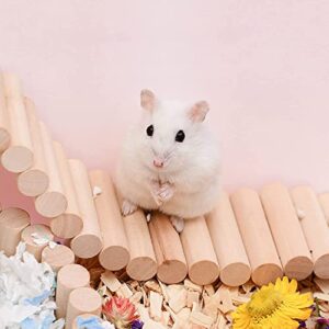 ZYAMY Wooden Pet Ladder Bridge 15.7x2.4 inches Soft Hamster Bendy Long Wood Bridges Animal Bridge Toys Flexible Cage Habitat Toys