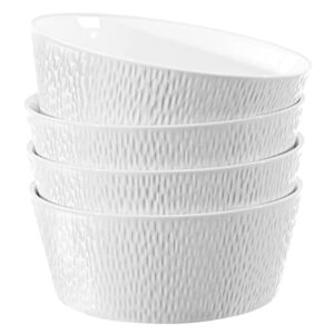 vidalenta 54 ounce large soup bowls, salad bowls and serving bowls, deep pasta bowls set of 4, white serving dishes for entertaining, microwave & dishwasher safe, ideal housewarming gift