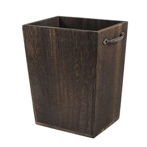 mooace wood trash can wastebasket, 2 gallon small garbage can waste basket recycling bin container with metal handle for bedroom, living room, office, kitchen, bathroom