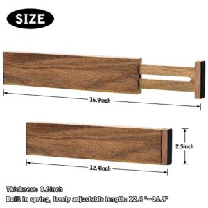 Bambu Masster Acaia wood Kitchen Drawer Dividers 4 Pack,Works in Kitchen,Dresser,Bathroom.