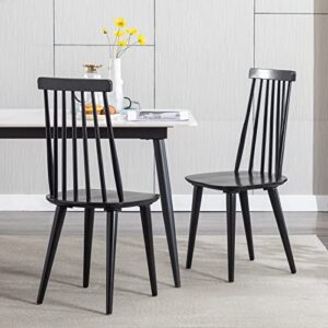 Duhome Dining Chairs Set of 2 Wood, Black Spindle Side Kitchen Room Country Farmhouse Chairs